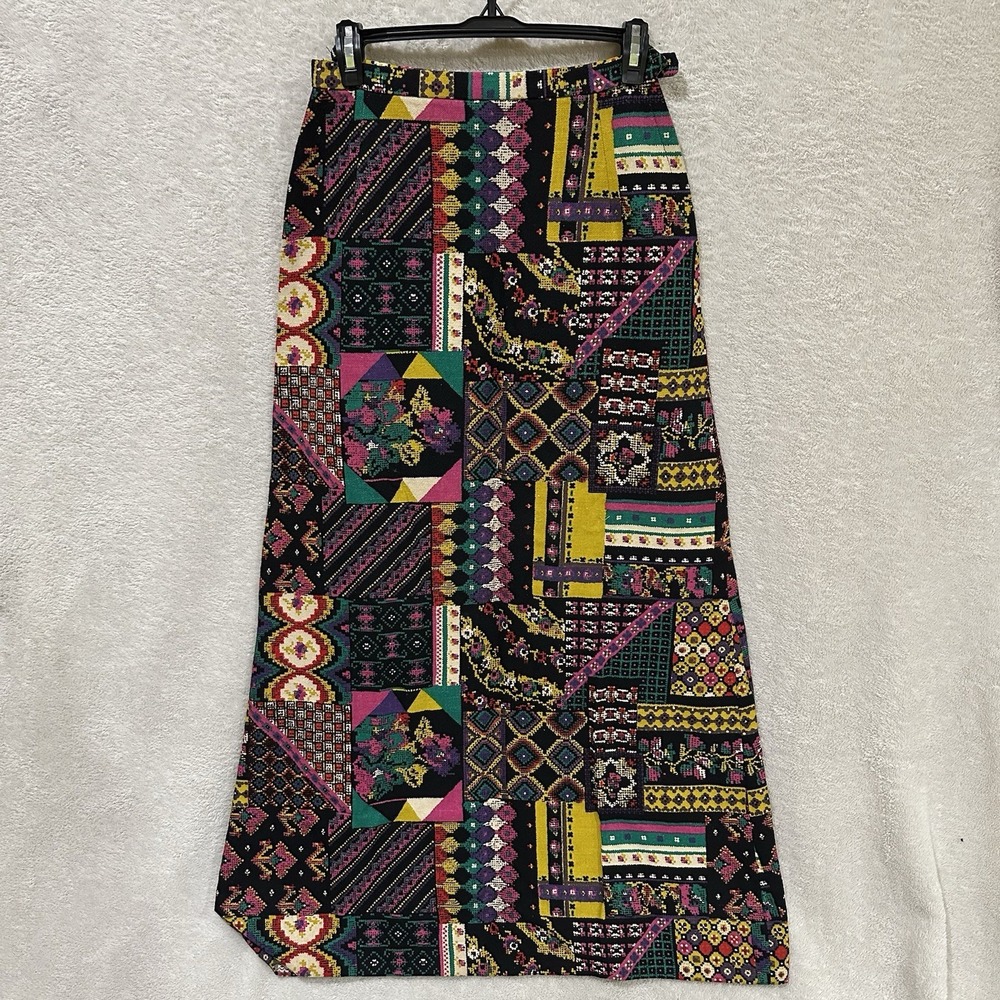 VTG Prestige‎ Of Boston Maxi Skirt Size 10 Artsy Boho Preppy Fun